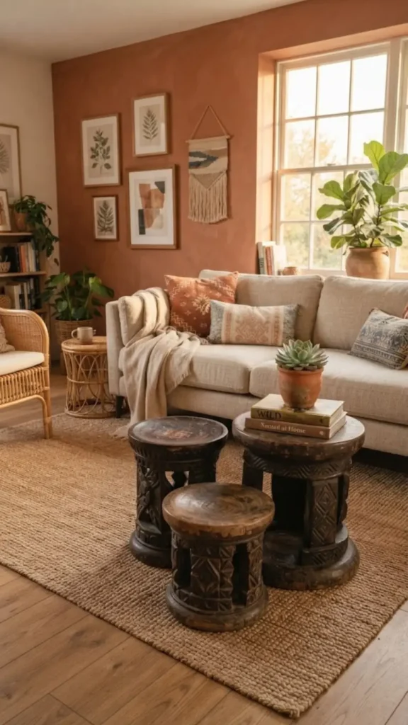 Cluster of Carved Ashanti Stools
