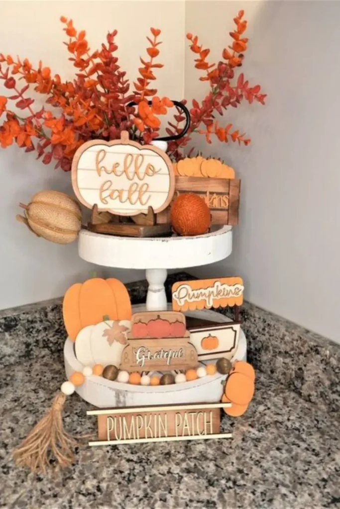 Corner Tray With Wood Cutout Signs