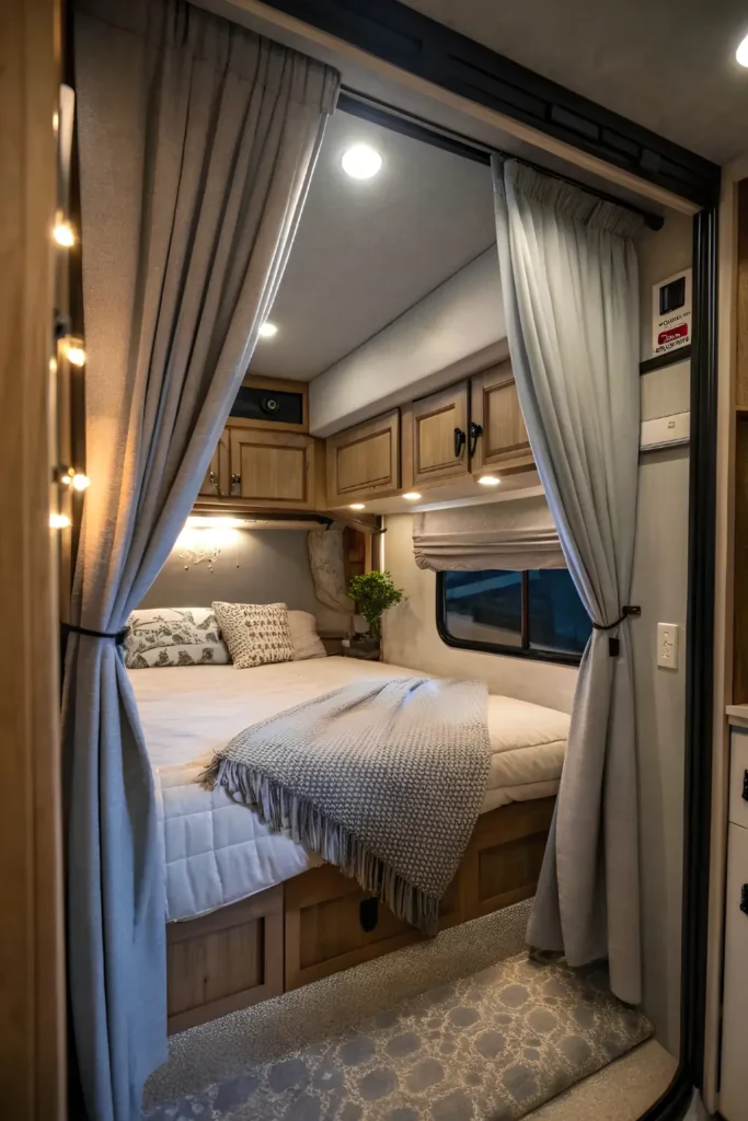 Curtained Bunkhouse Bedroom
