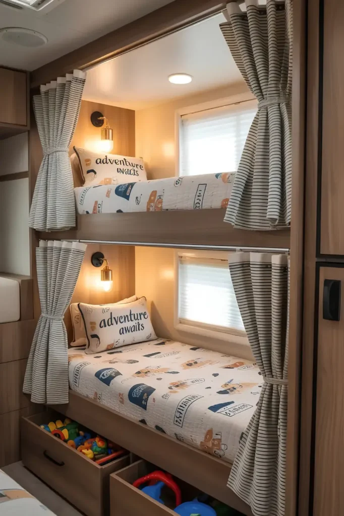 Privacy Curtains Turn Bunks Into Rooms