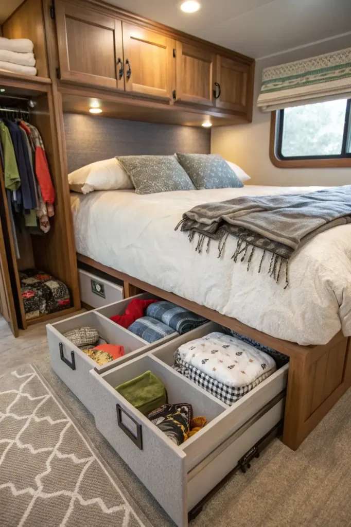 Divided Pull-Out Under-Bed Drawers