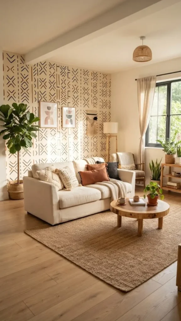 DIY Mud Cloth Accent Wall