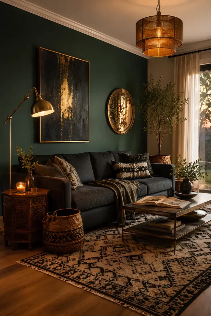 Emerald Wall Anchors Gold Room