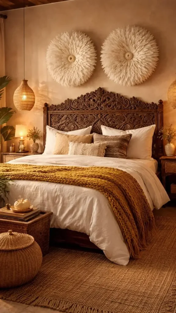 Feather Juju Hats, Carved Headboard