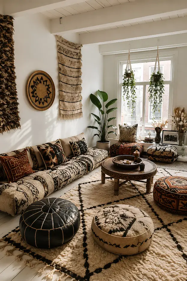 Five Poufs, No Two Alike