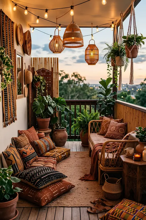 Floor Cushions Rule the Balcony