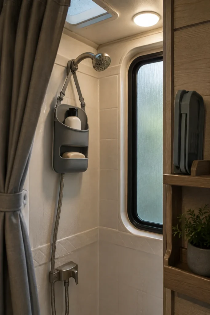 Fold-Down Silicone Shower Caddy