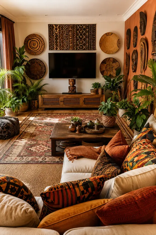 Frame the TV With Woven Panels