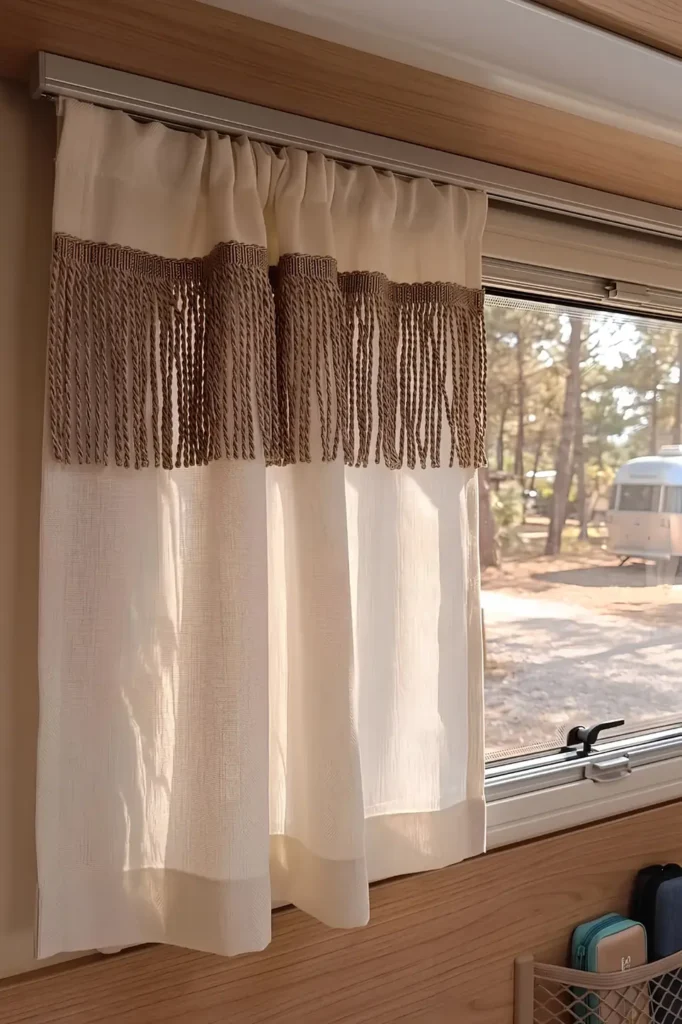 Fringe Trim Dresses Up Sheers