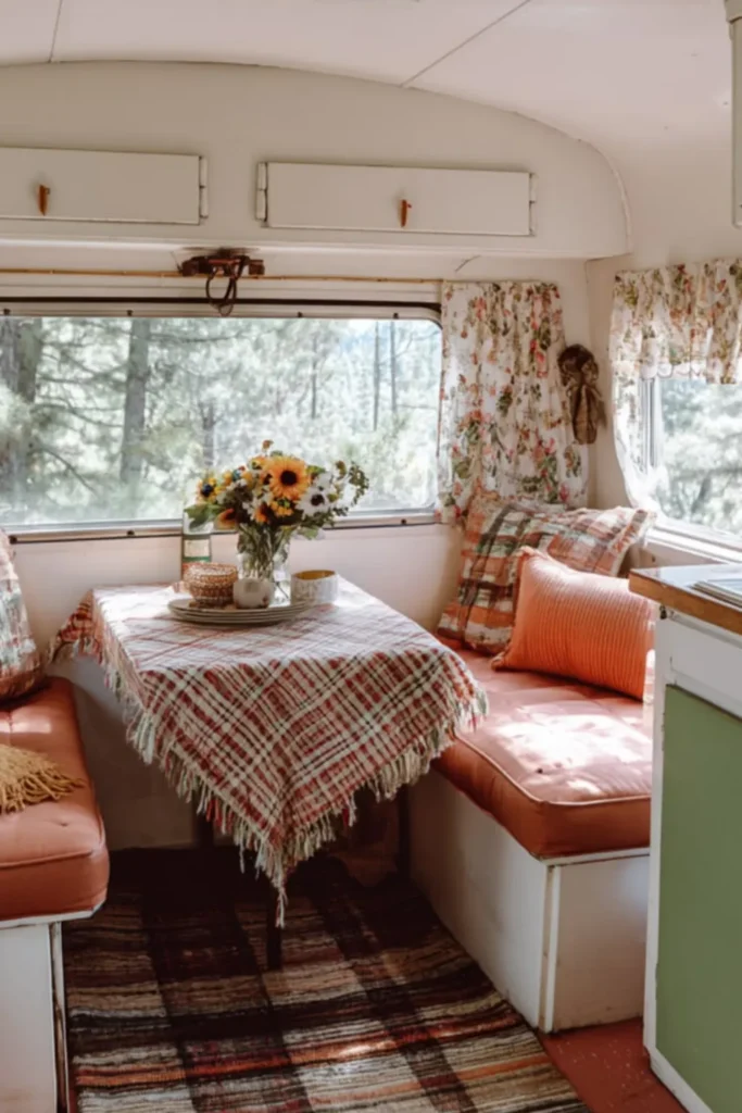 Fringed Plaid Tablecloth Layers