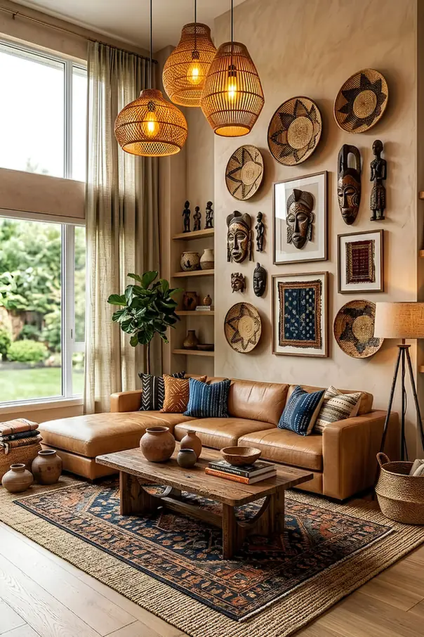 Gallery Wall Meets Leather Lounge