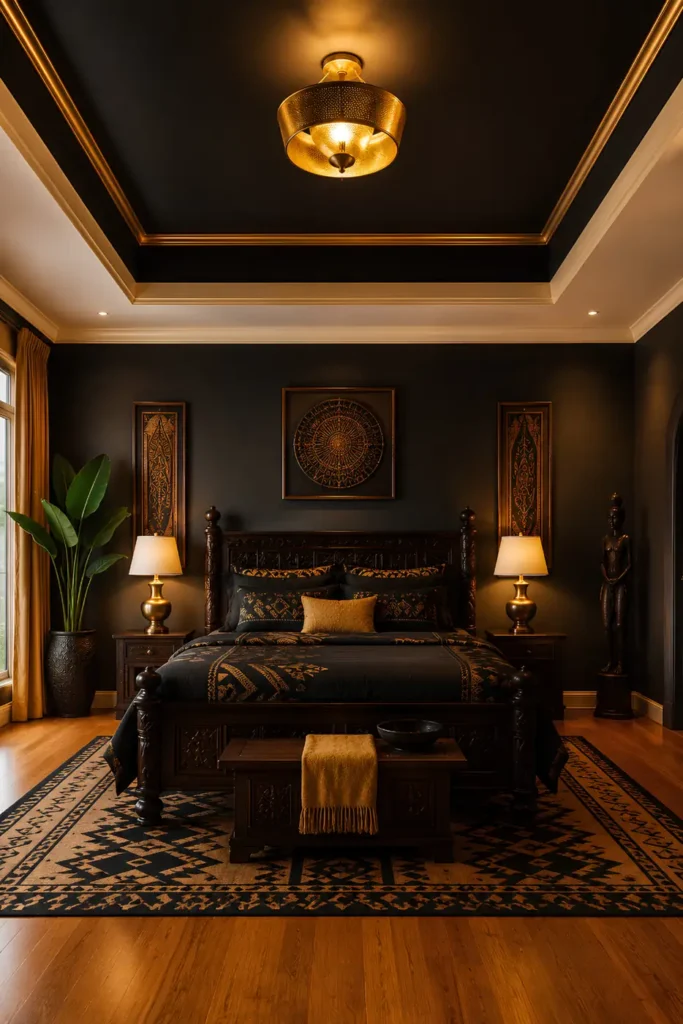 Gilded Ceiling Bedroom Look
