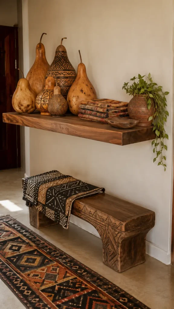 Gourd Bowls Cluster on Shelf