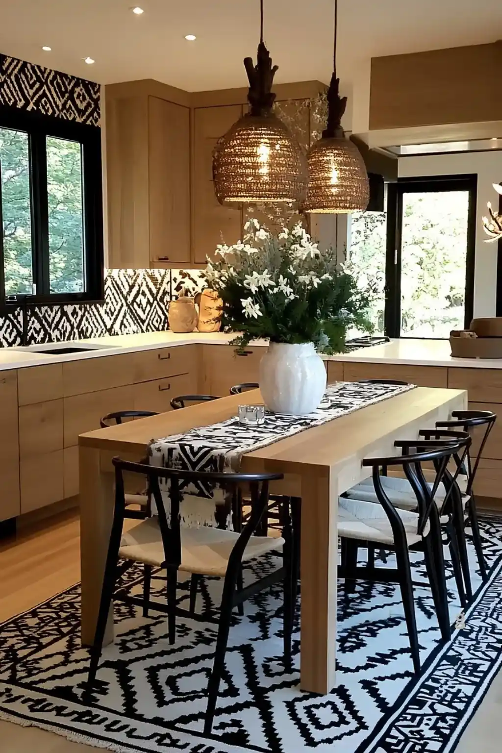 Graphic Diamond Print Backsplash