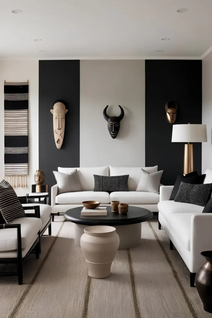 Graphic Stripes and Sculptural Masks