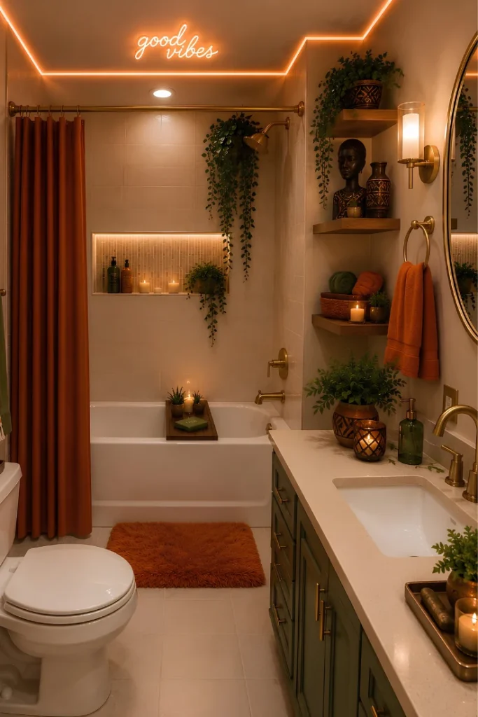 Green Cabinets, Brass Warmth