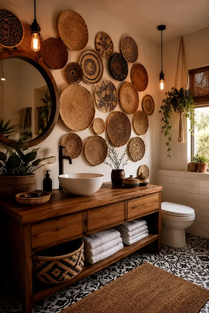 Handwoven Basket Storage Wall