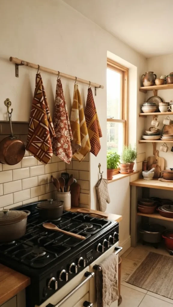 Hang Wax Print Tea Towels As Decor