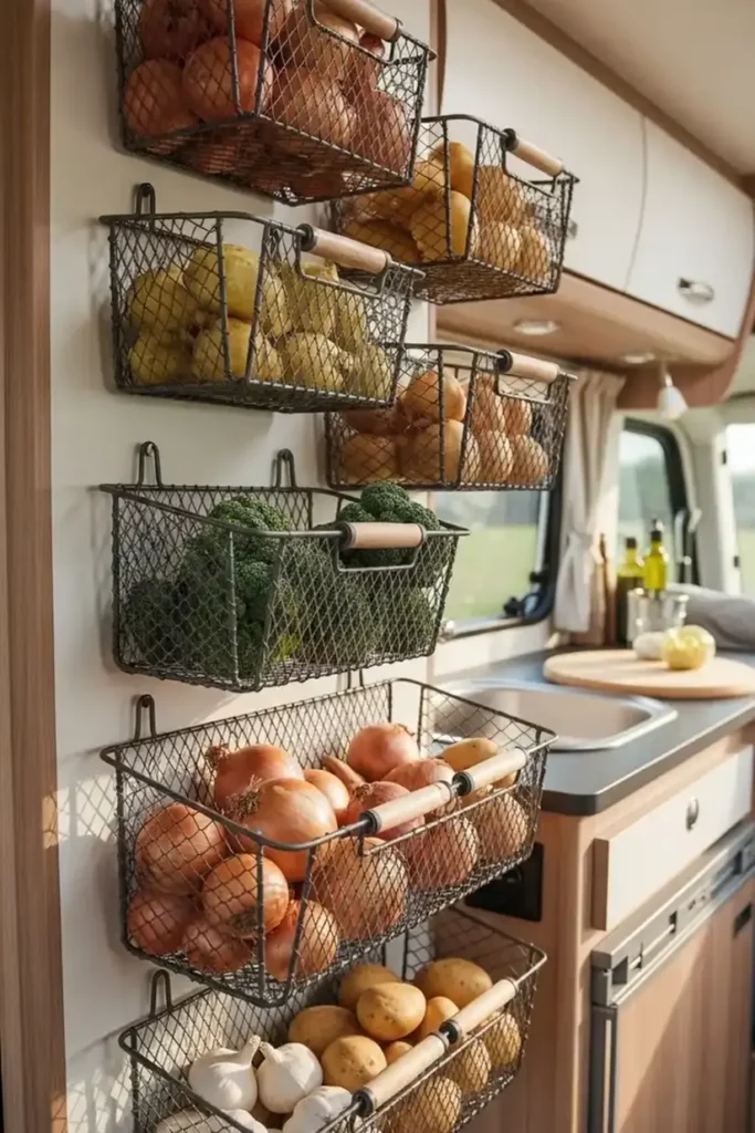 Hanging Wire Baskets Store Fresh Produce