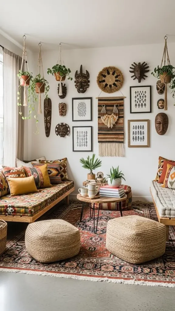 Hanging Plants And Mask Grid