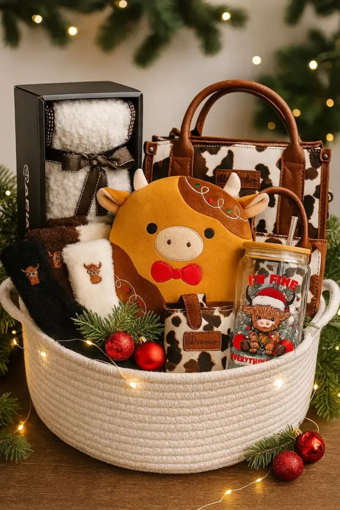 Highland Cow Lover Basket