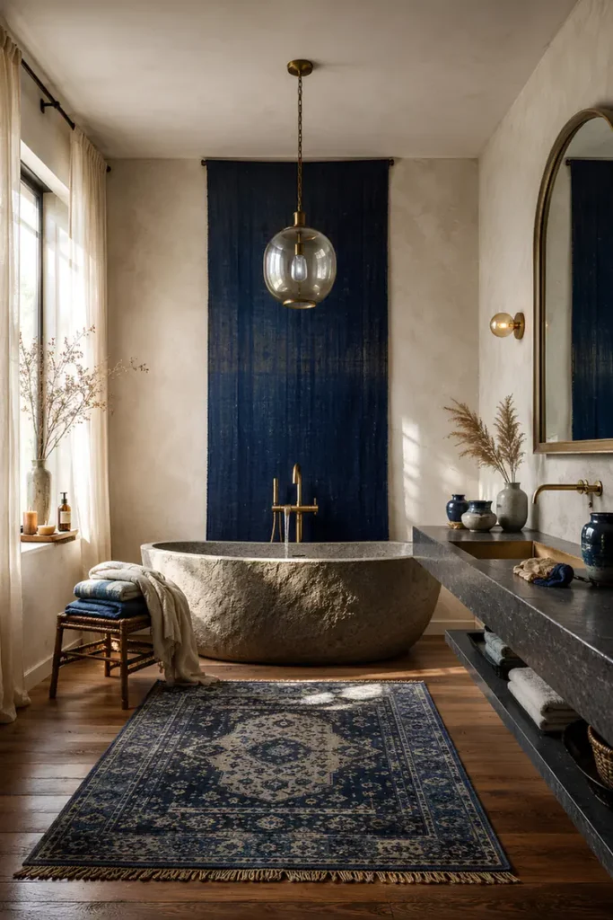 Ivory and Indigo Coastal Bath