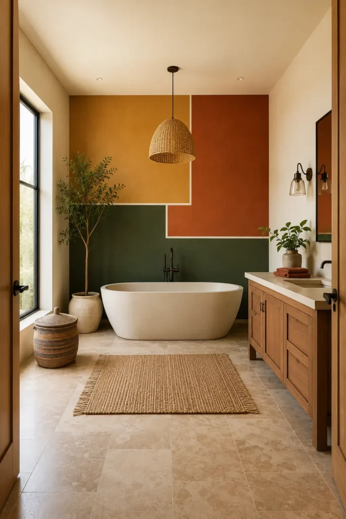 Kente Color Block Bathroom