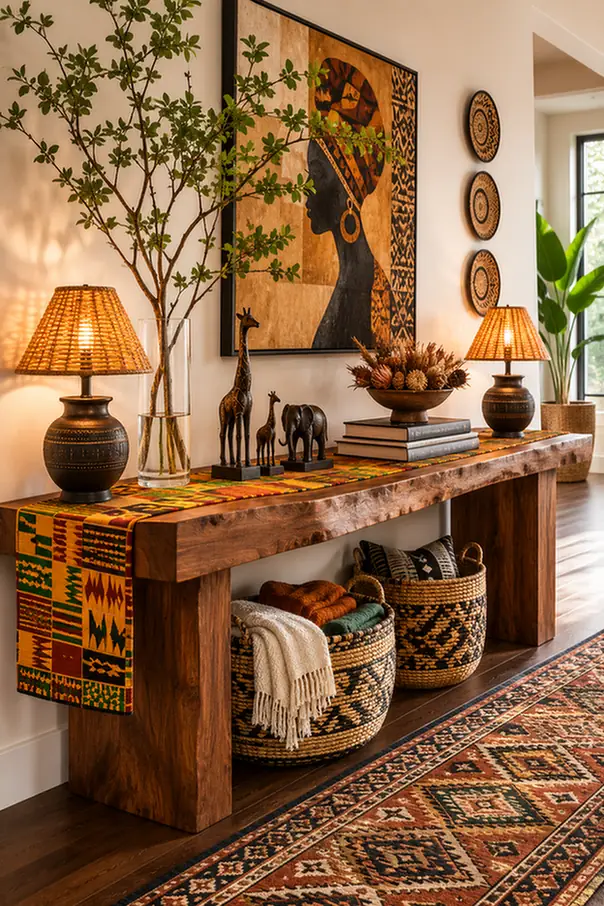 Kente Runner Dresses a Console