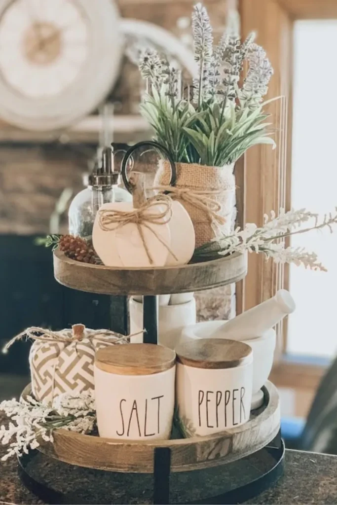 Kitchen Tray With Salt And Pepper Jars