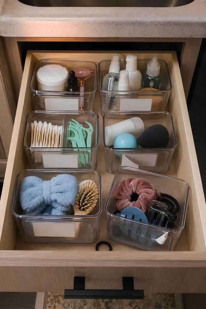 Labeled Clear Bin Drawer System