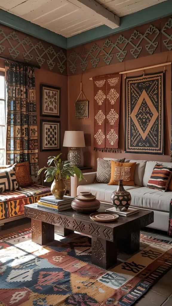 Layer Mudcloth Prints Wall-to-Wall
