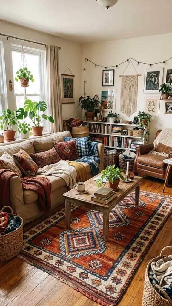 Layered Rugs and Mismatched Throws