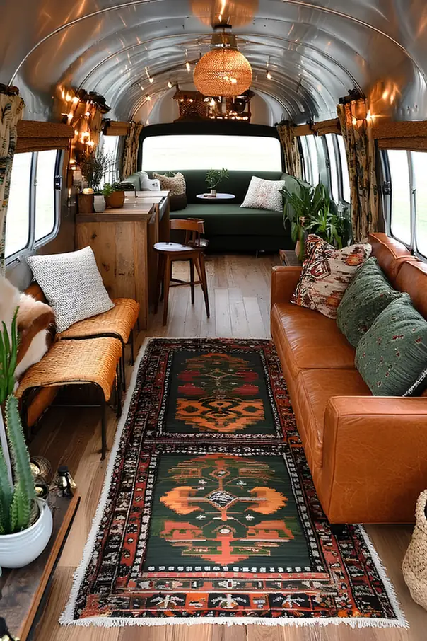 Layered Vintage Rug Runners