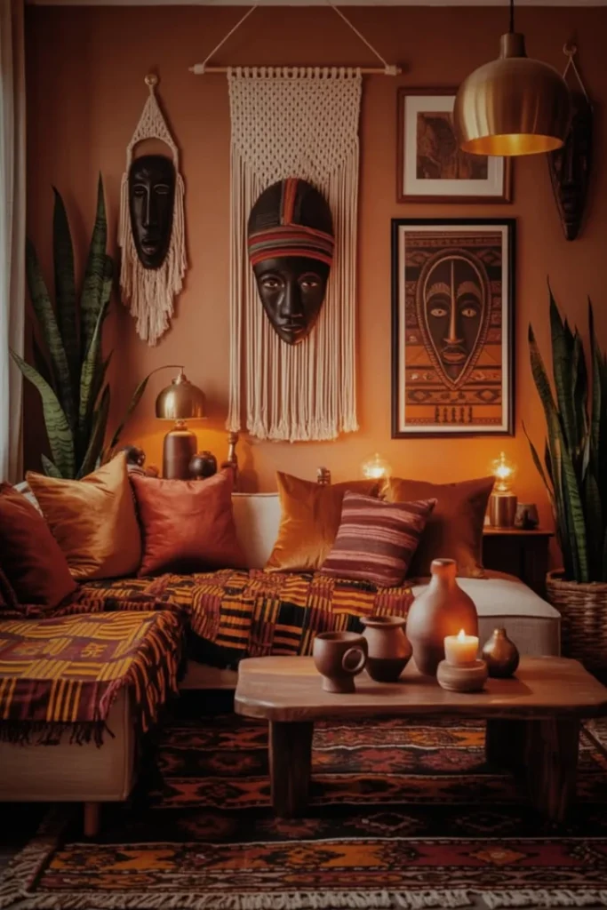 Masks Hang From Macrame Straps