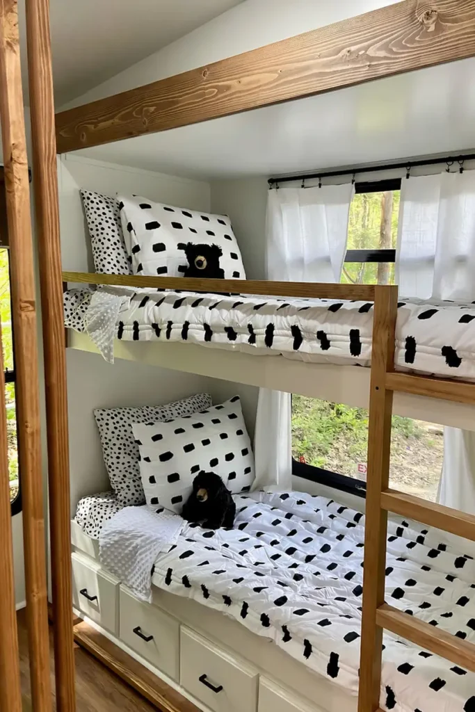 Matching Prints Tie Bunks Together