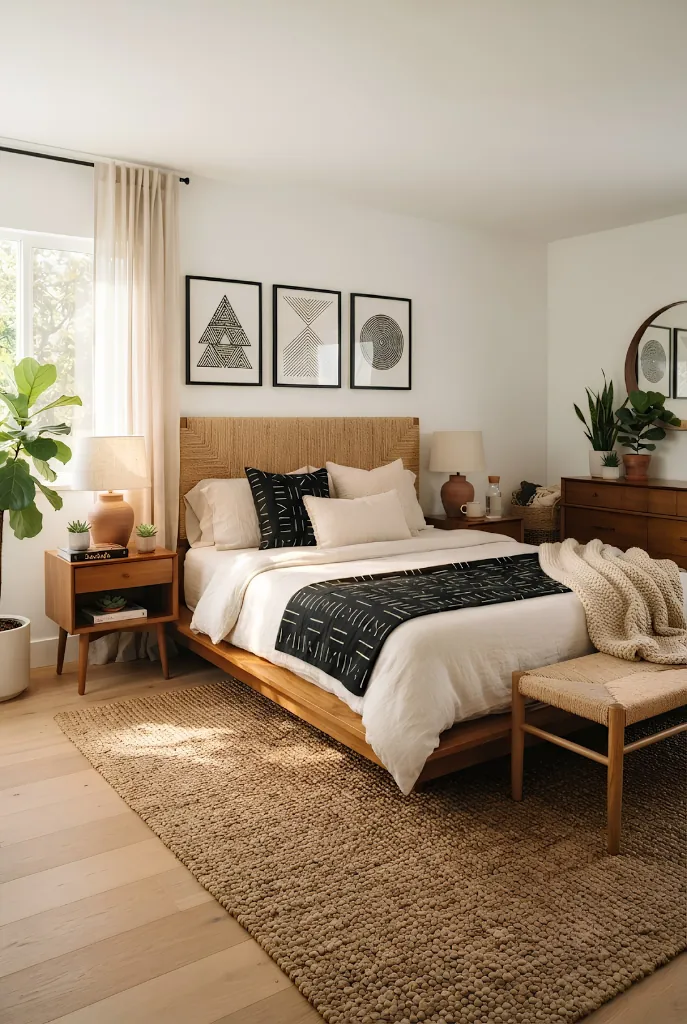 Minimalist Earthy Mudcloth Sanctuary
