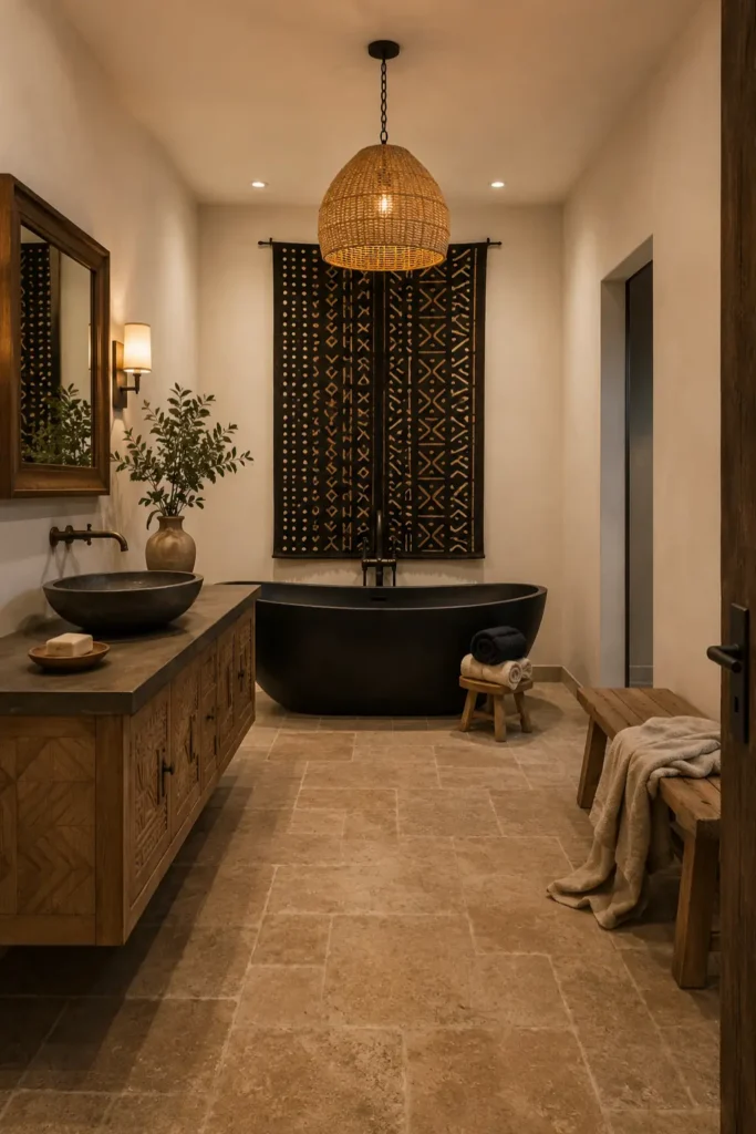 Mudcloth Monochrome Spa Bath