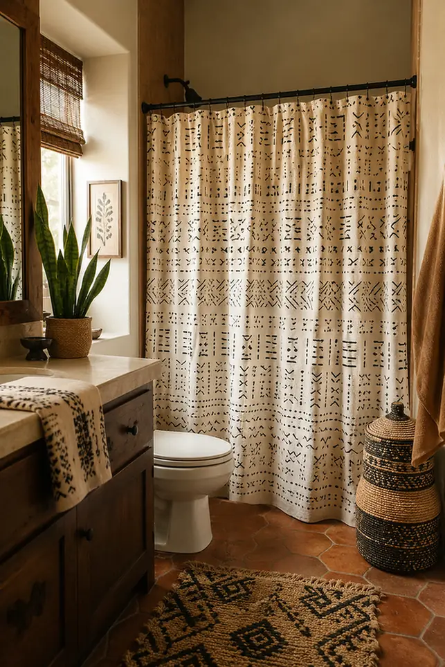 Mudcloth Print Shower Curtain
