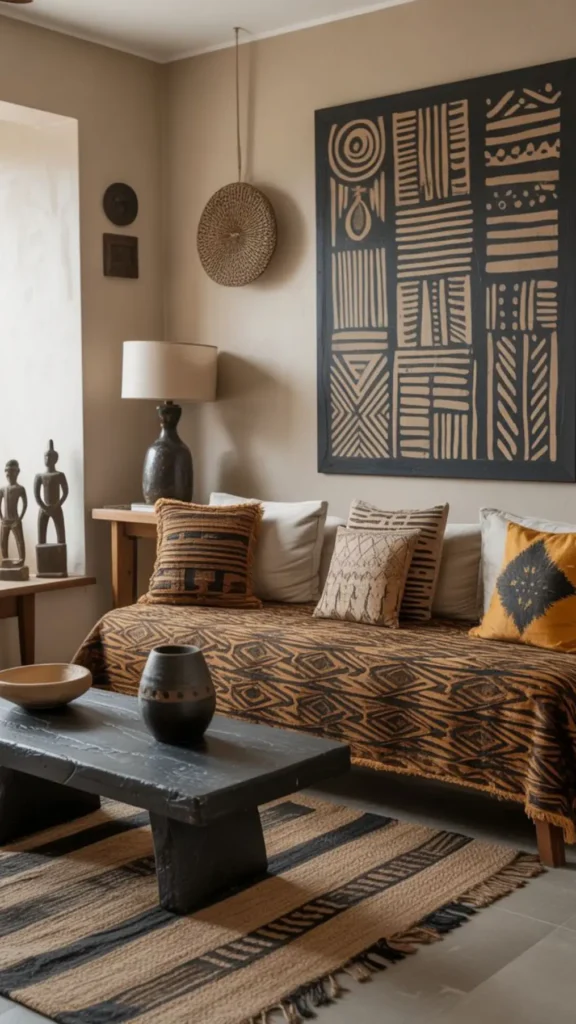 Mudcloth Throw Over Daybed