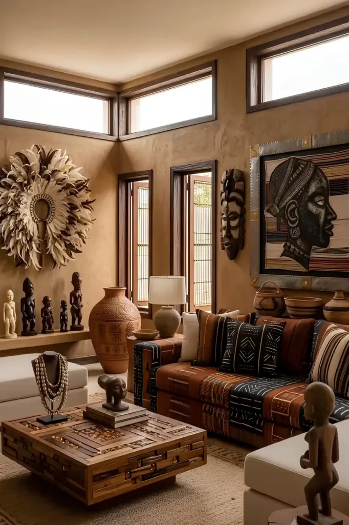 Museum Worthy Curation Over Earthy Clay Walls