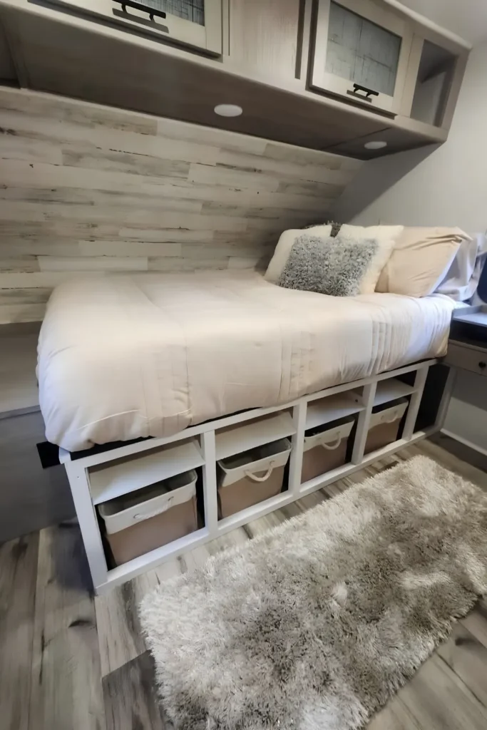 Open Cubby Shelf Under Raised Frame