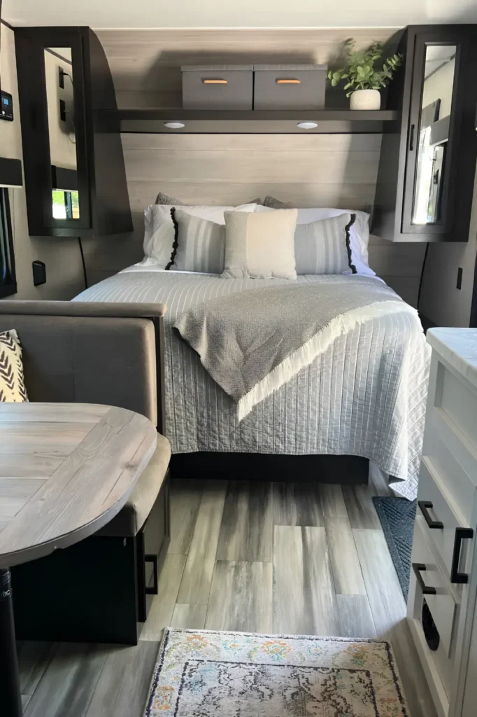 Open Plank Wall Bedroom