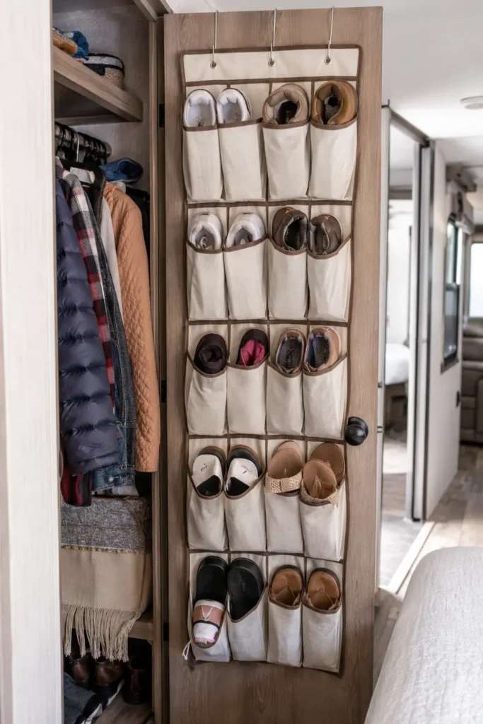 Over-Door Shoe Pockets For Closets