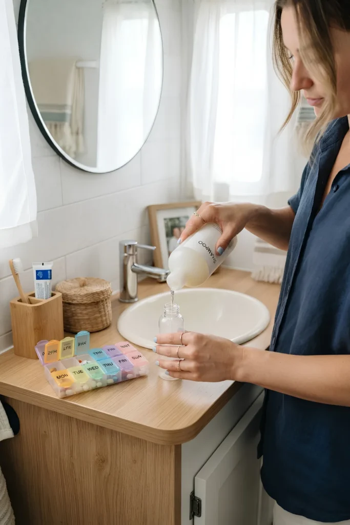 Pack a toiletries and health kit that's easy to refill on the road