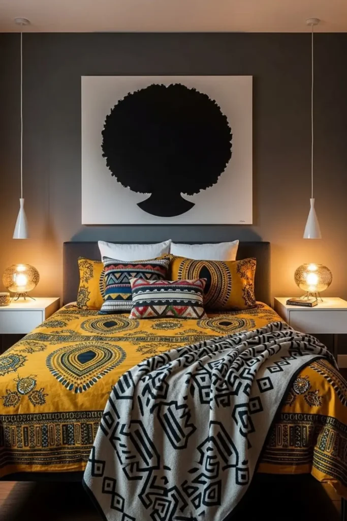 Pair Bold Bedding With Simple Art