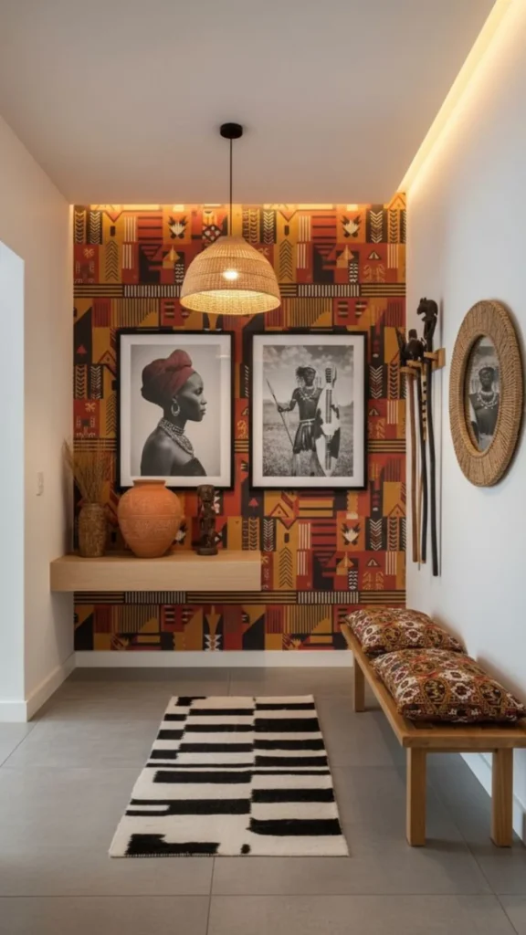 Patterned Wallpaper Fills a Niche
