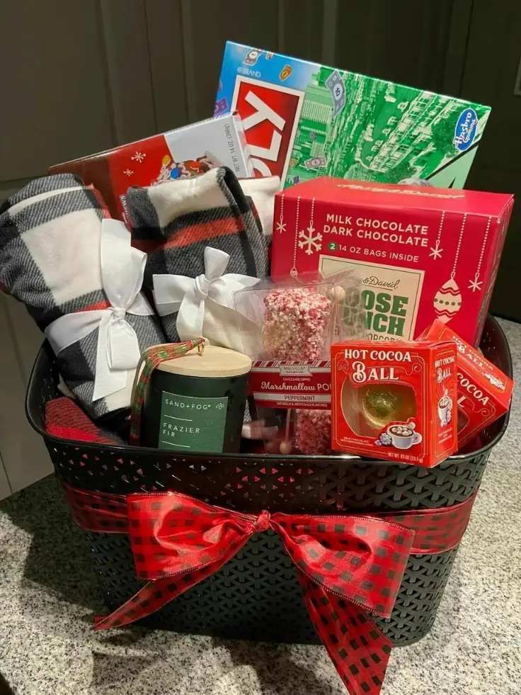 Plaid Flannel Movie Night Basket