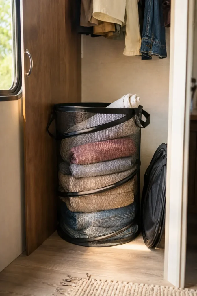 Pop-Up Mesh Laundry Hamper