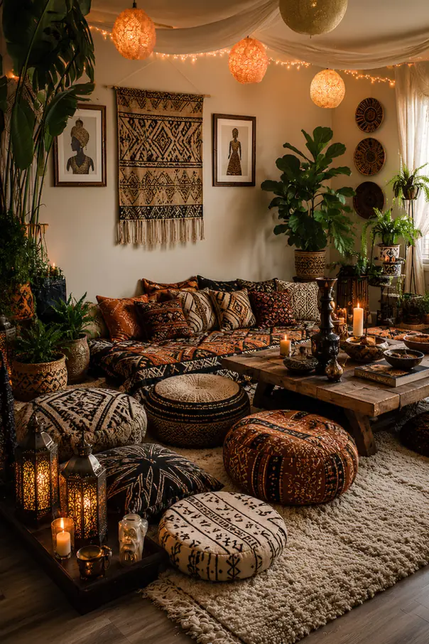 Round Poufs In Varying Heights