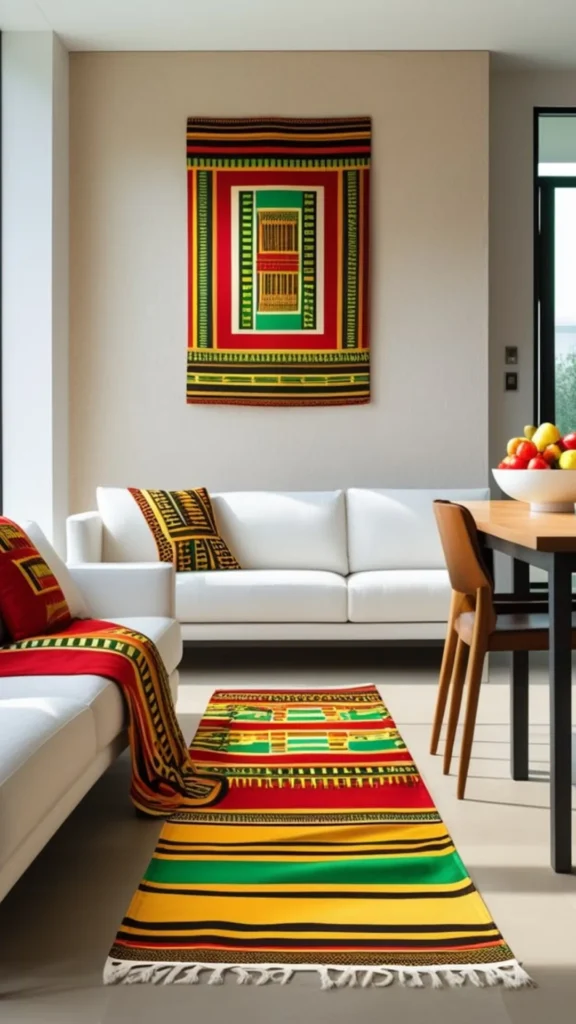Red Green Gold Kente Runner